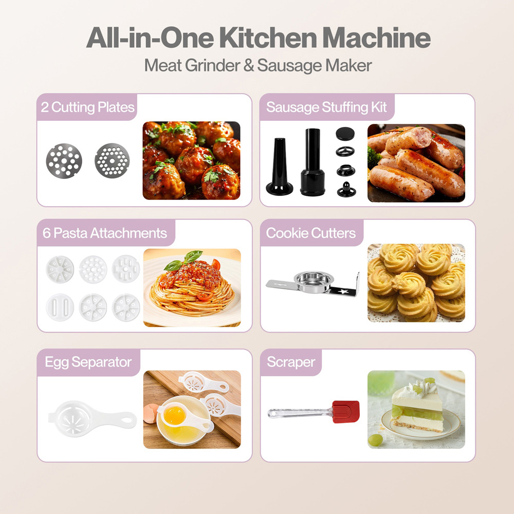 Spector MIX1004-SL-5D5L-UK 9-in-1 Food Mixer 5.5L 1500W Image 5