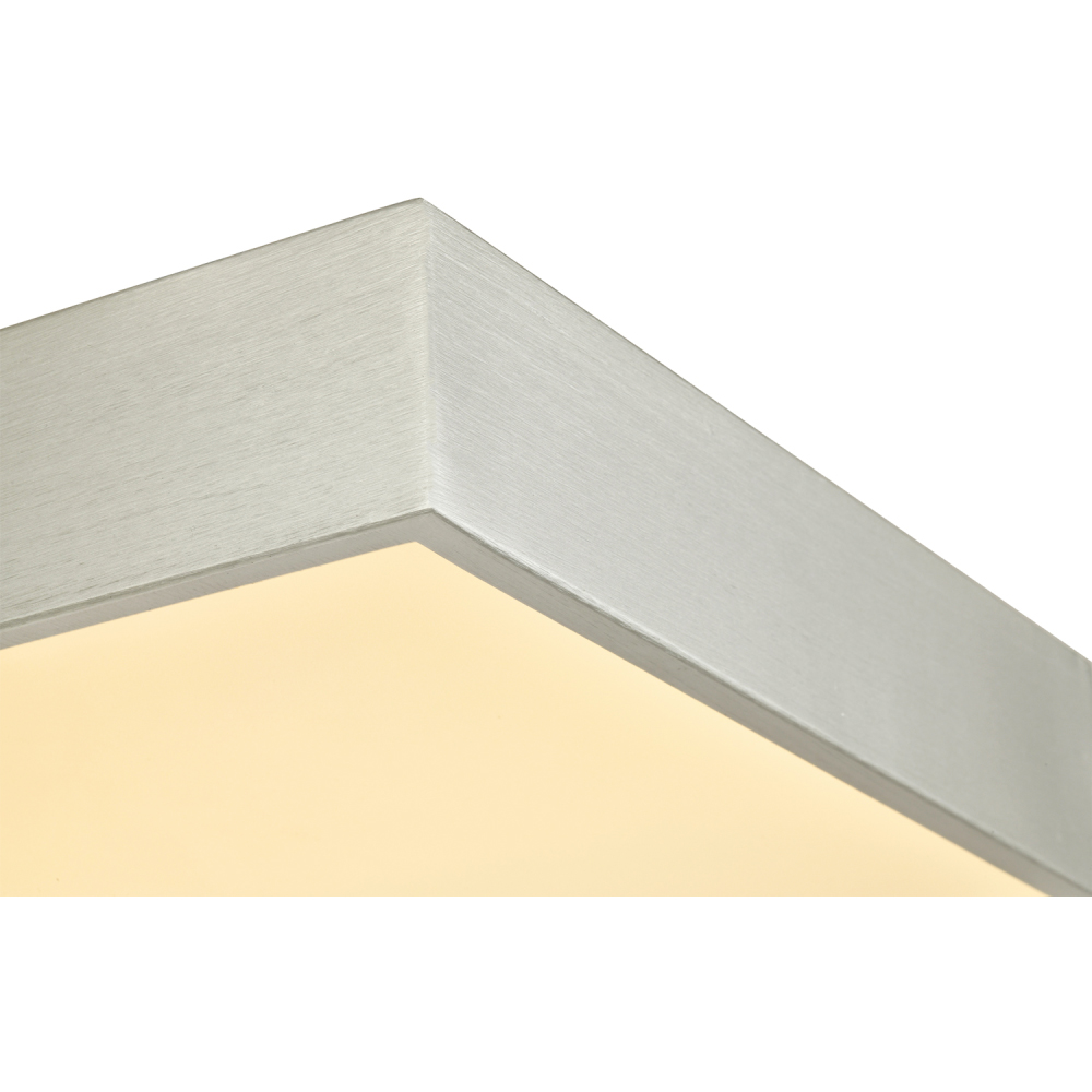 Happy Homewares Brushed Silver LED Flush Square Ceiling Light Image 3