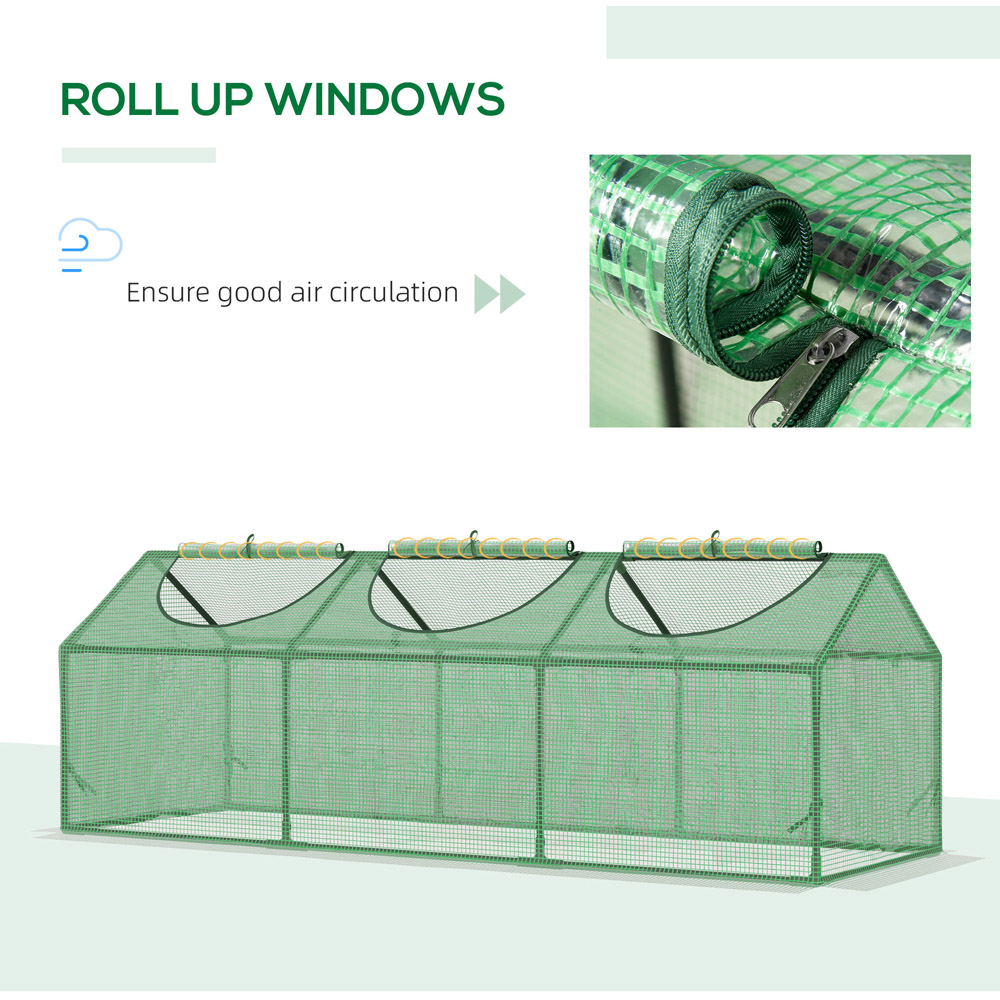Outsunny 2 x 6.2ft Green PE Plastic Mini Greenhouse Image 6