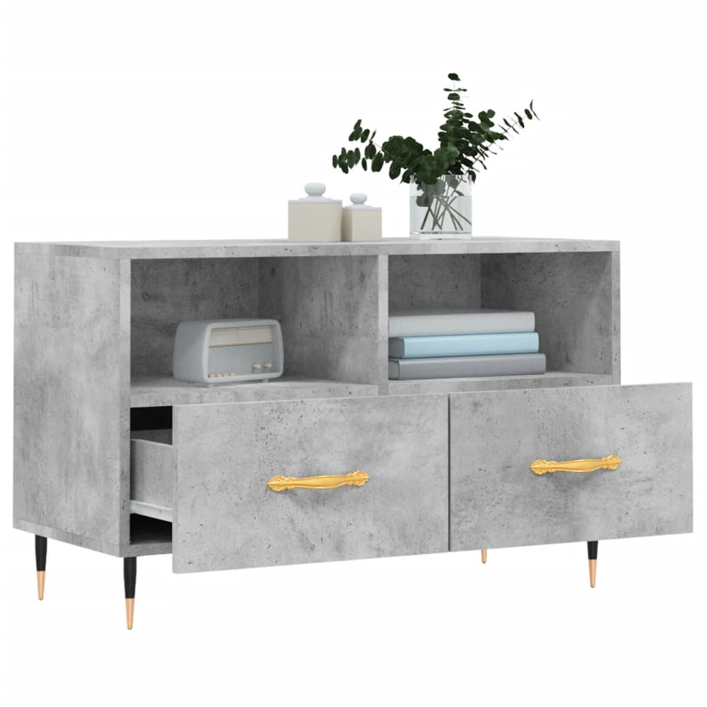 vidaXL 2 Door 2 Shelf Concrete Grey TV Cabinet Image 4