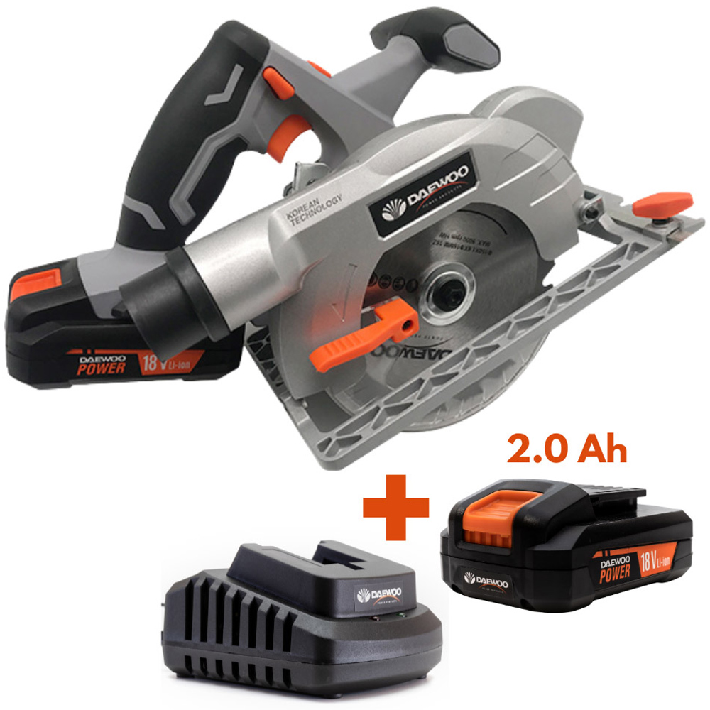 Daewoo U-Force 18V 2Ah Lithium-Ion Cordless Circular Saw with Battery Charger Image 7