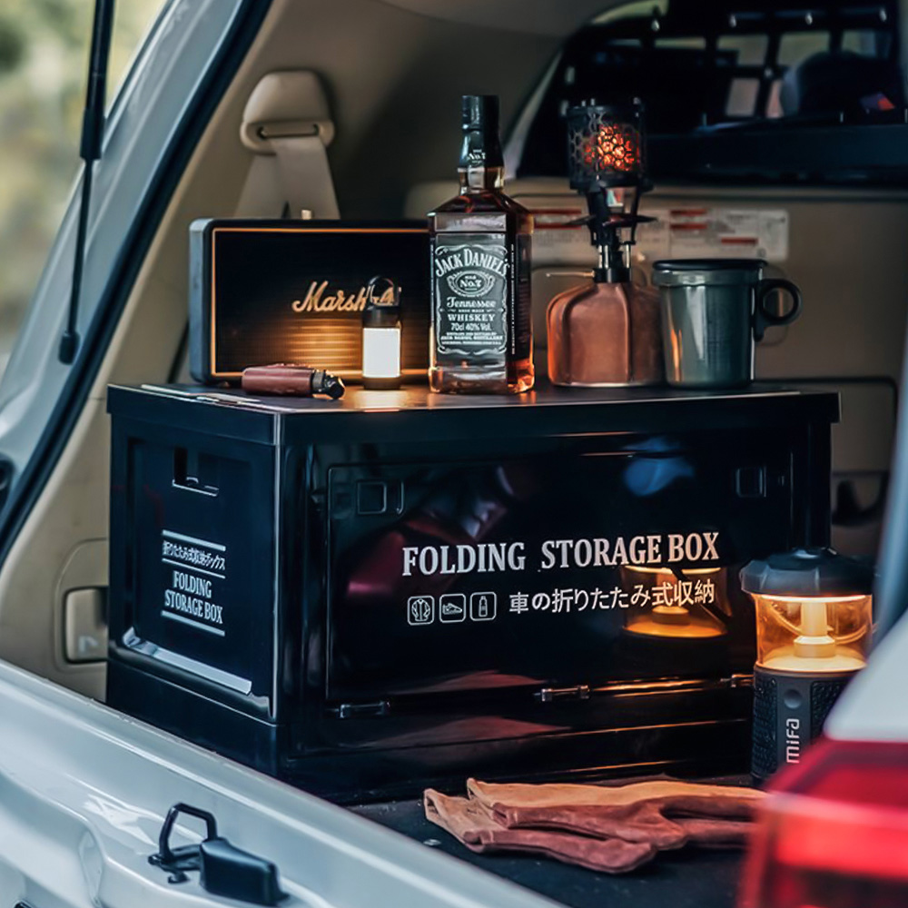 Living and Home Black Outdoor Foldable Camping Storage Box 50 x 36cm Image 2