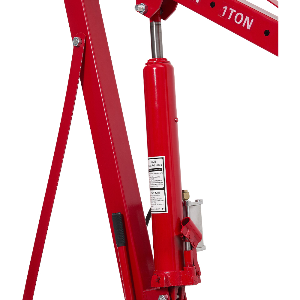 Living and Home Red Adjustable Boom and Wheels Hydraulic and Pneumatic Engine Crane Image 4