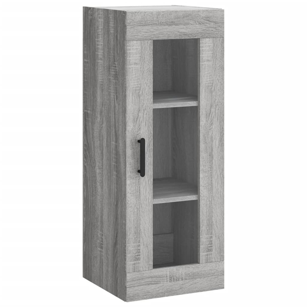 vidaXL Single Glass Door 3 Drawer Grey Sonoma Highboard Image 7