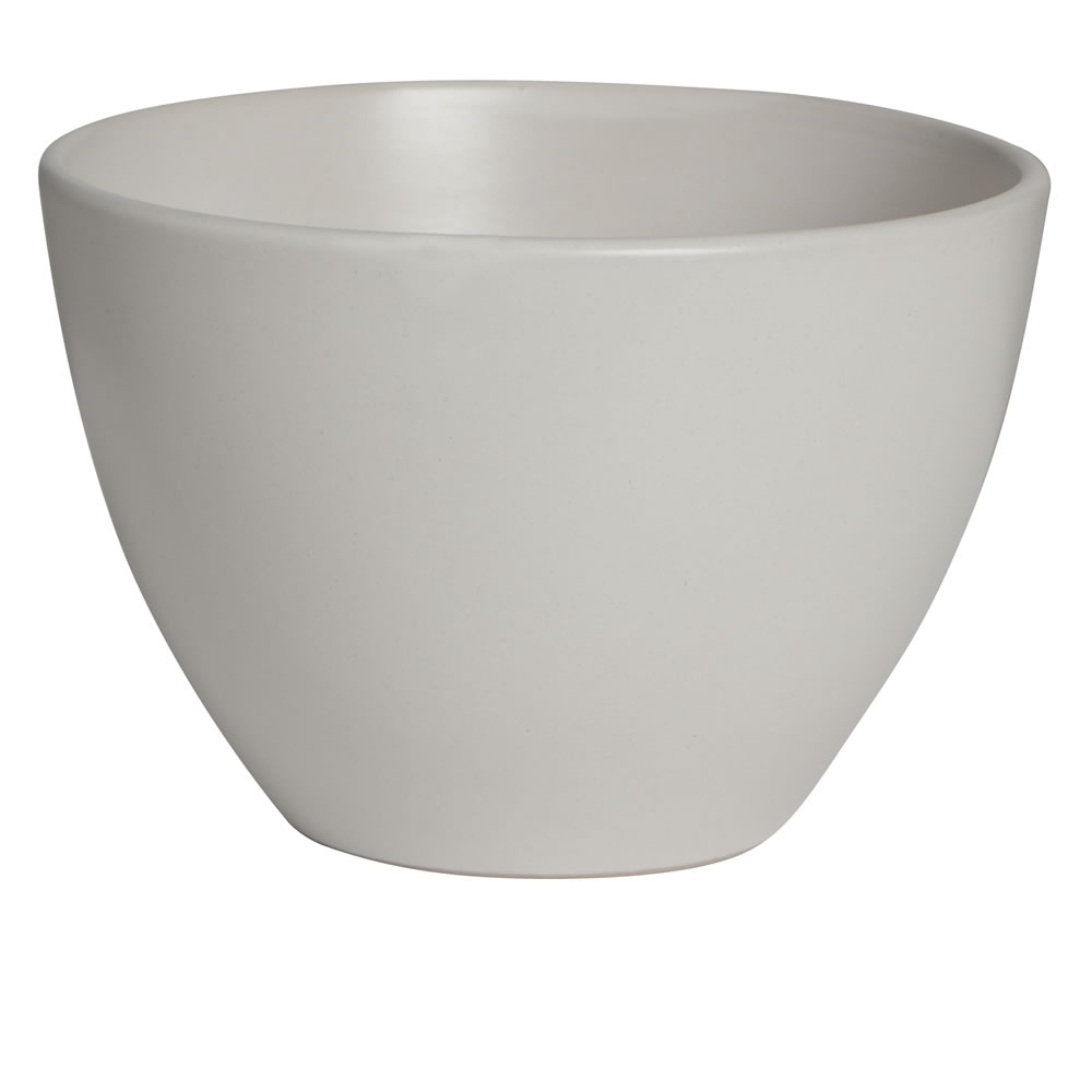 Wilko Bowl Ceramic Oval Cream Image 1
