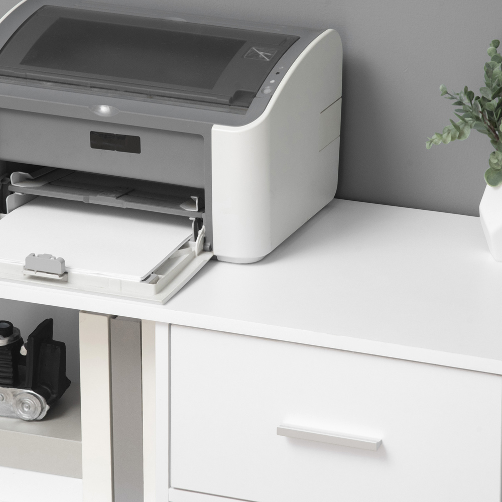 Portland White 2 Drawer 2 Shelf Multipurpose Printer Stand Image 3