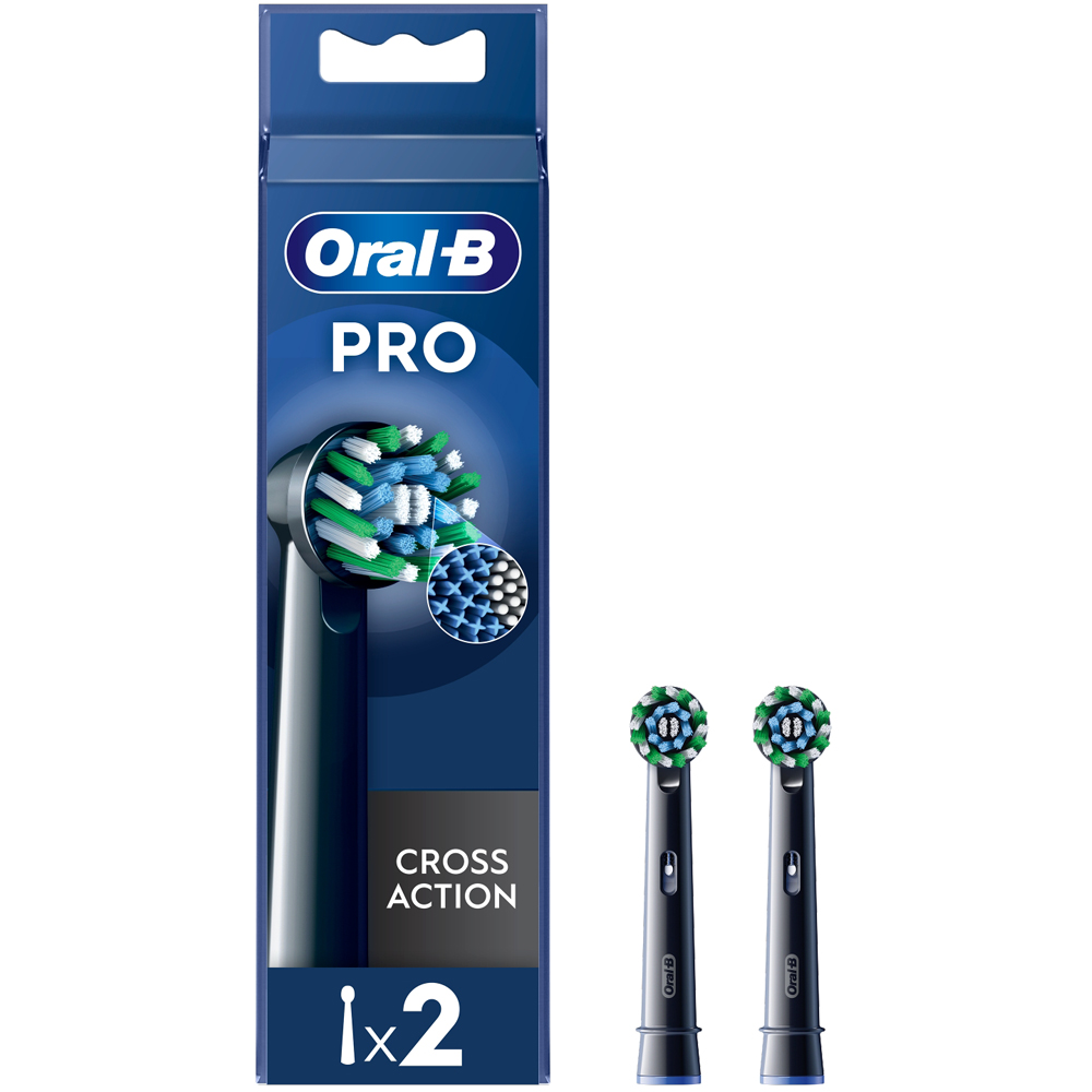 Oral-B Cross Action Black X-Filaments Replacement Head 2 Pack Image 2