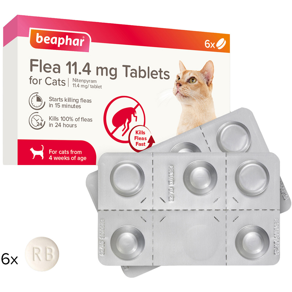 Pack of 6 Flea Tablets for Cats Image 2