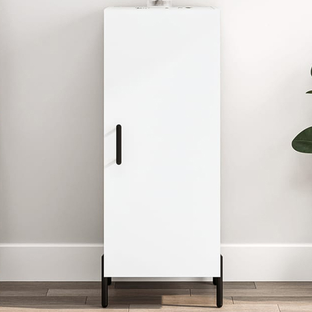 vidaXL Single Door White Sideboard Image 1