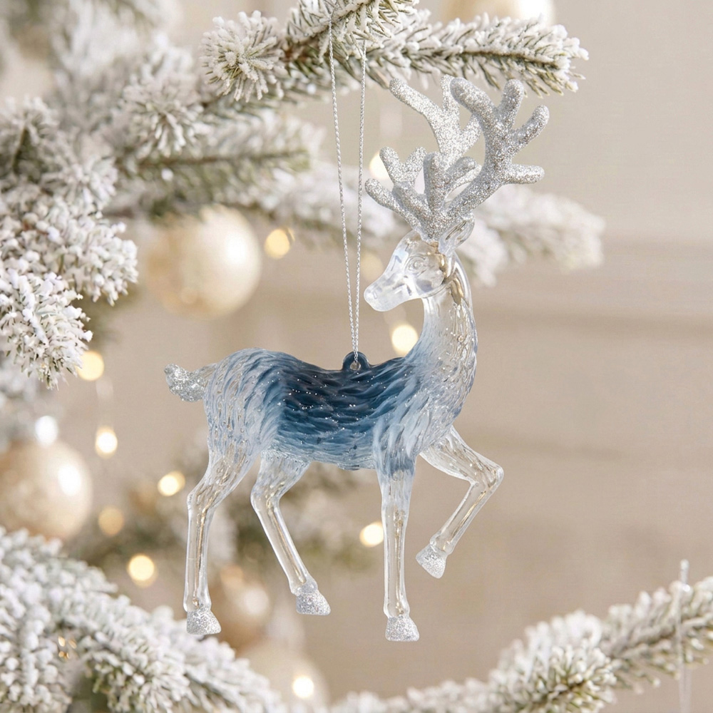 Frosted Blue Reindeer White and Blue Image 6