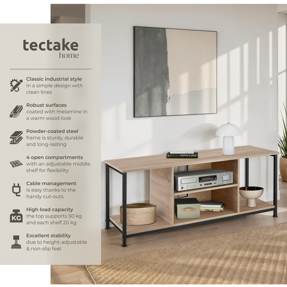 Tectake 4 Shelf Sonoma Oak TV Stand Image 3