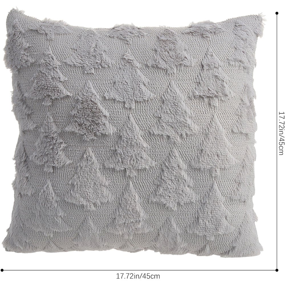 Living and Home Grey 3D Christmas Tree Soft Plush Cushion Cover 45 x 45cm Image 8