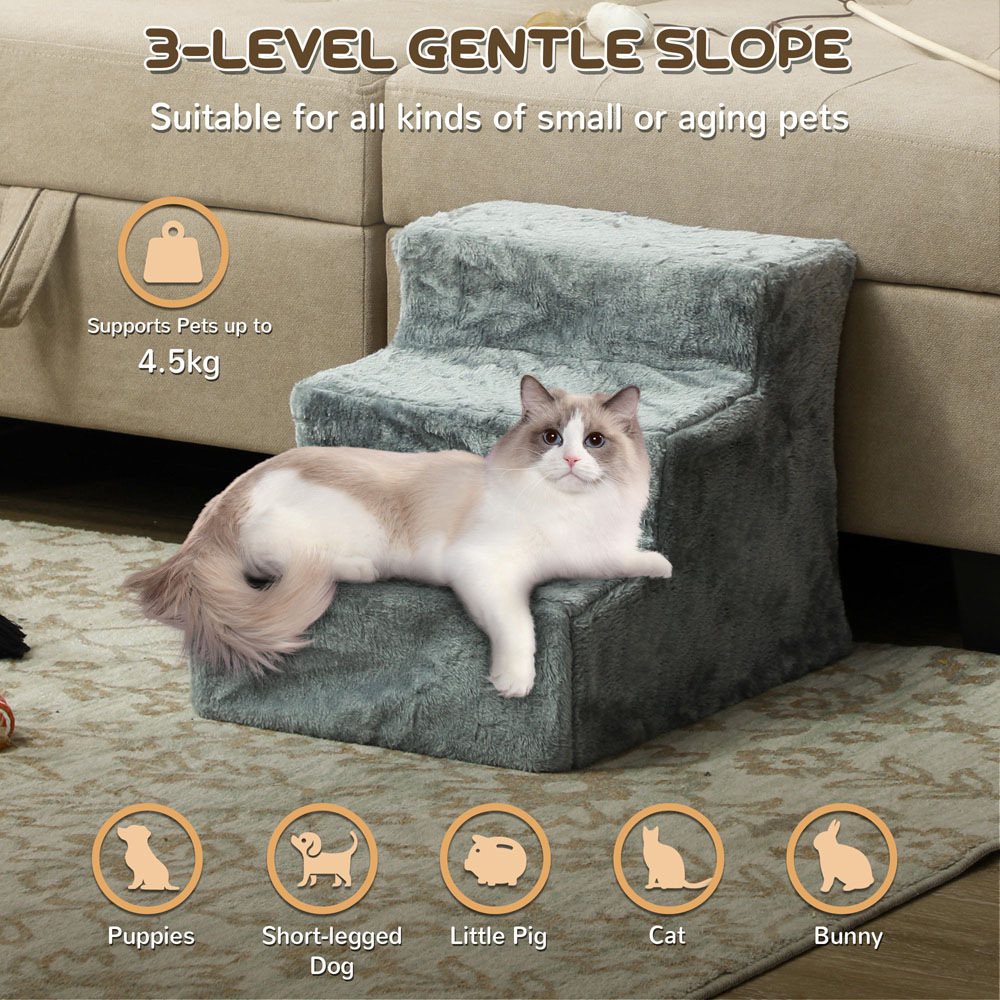 PawHut Small Pet 3 Step Portable Stairs Image 7