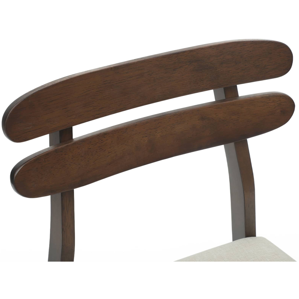 vidaXL Set of 2 Light Brown Rubberwood Rectilinear Vintage Dining Chairs Image 5