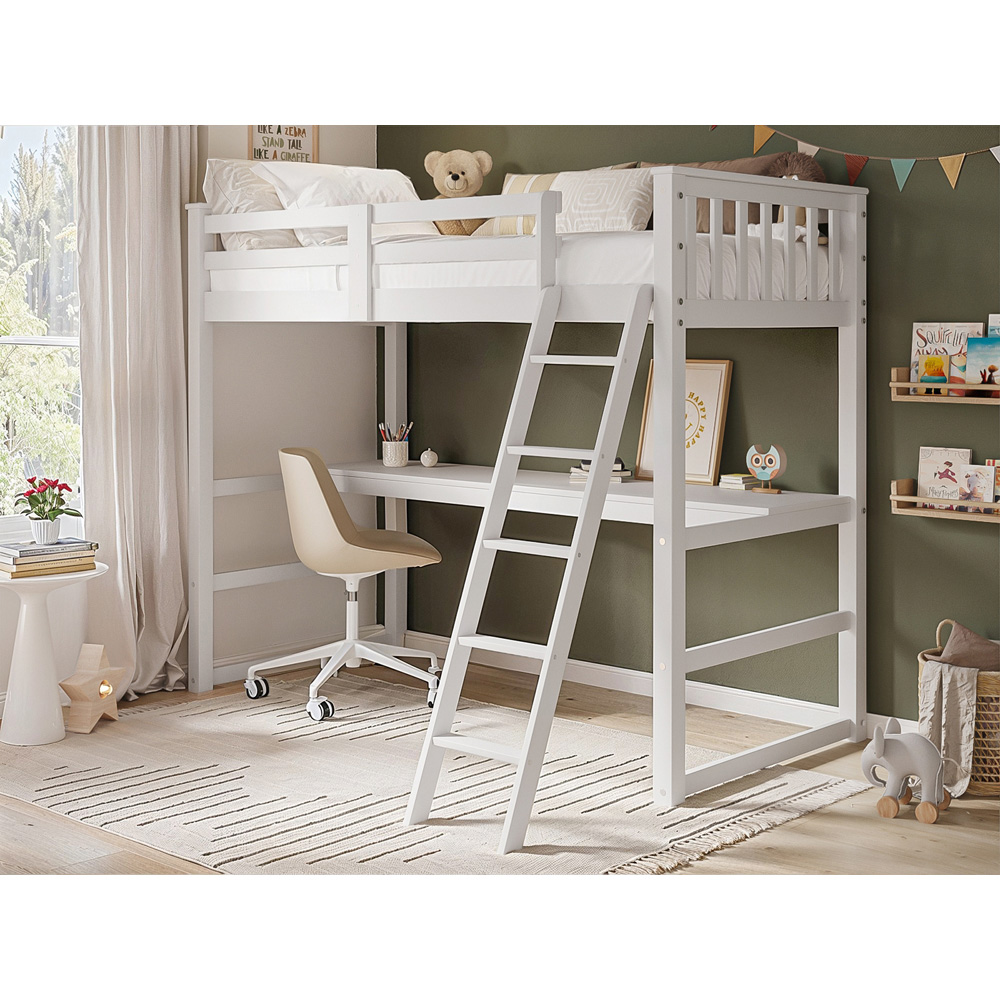 Flair Jules White High Sleeper with Desk Image 5