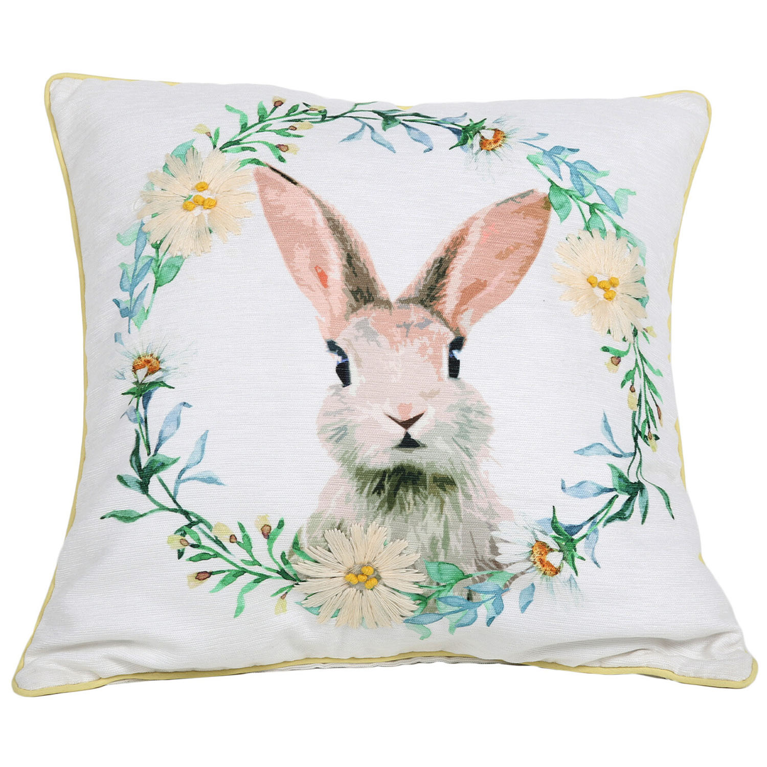 Woodland Bunny Cushion - White Image 1