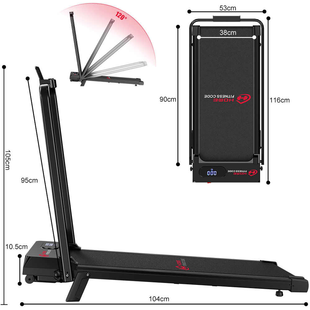Rattrix Black Manual Incline Foldable Walking Treadmill Image 7