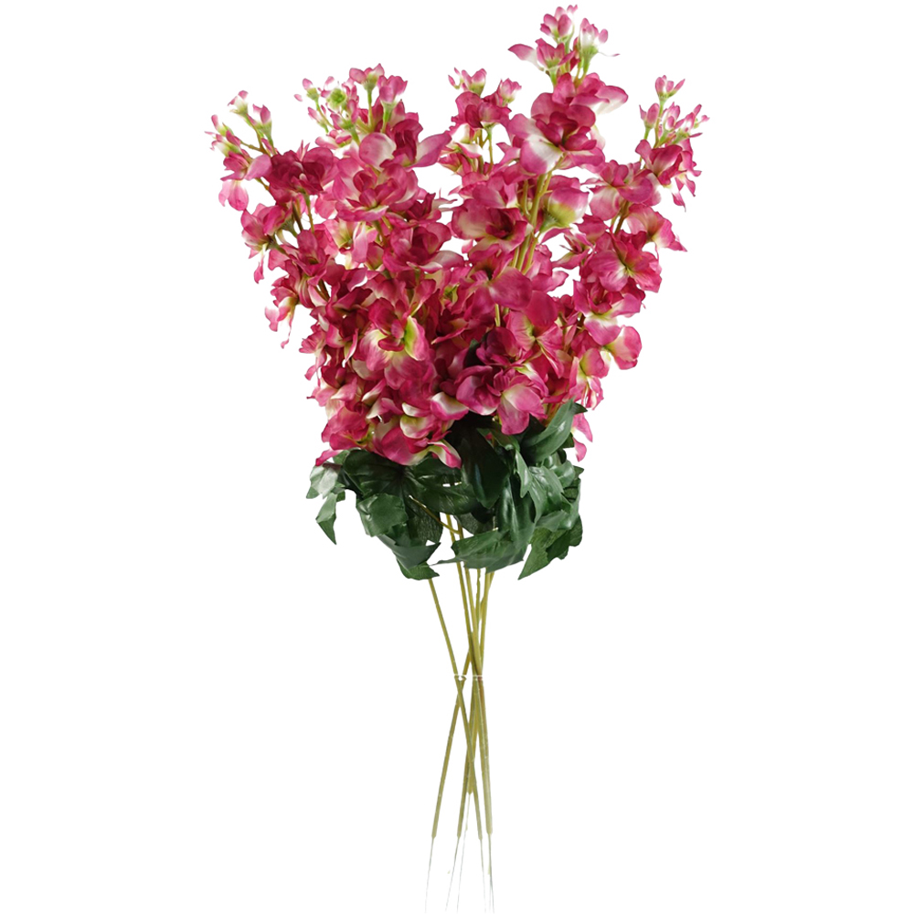 Leaf Dark Pink Delphinium Single Stem Artificial Flower 2.5ft 6 Pack Image 1