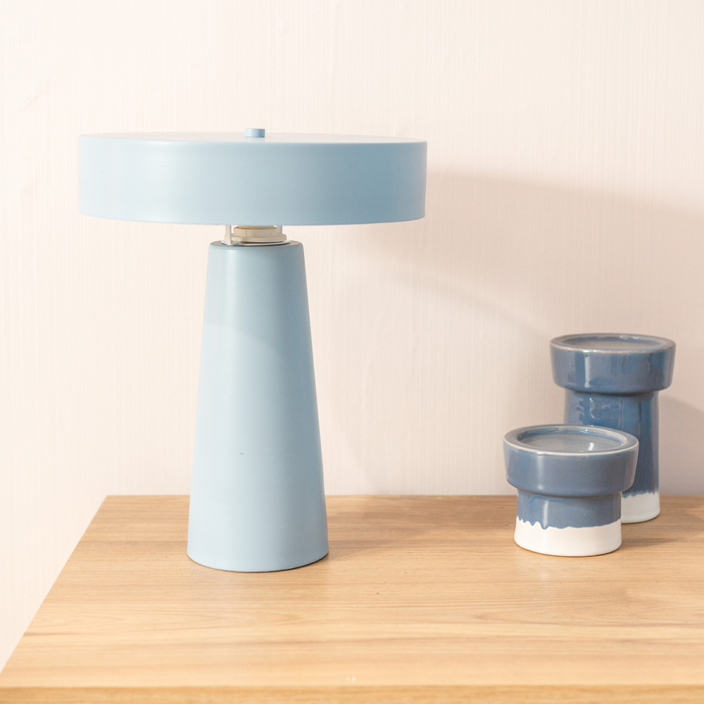 ValueLights Remi Stone Blue Metal LED Table Lamp Image 5