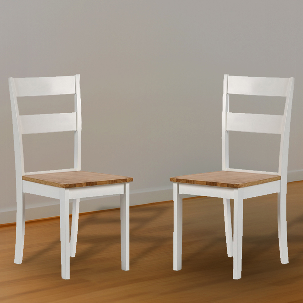 Julian Bowen Linwood Set of 2 White Dining Chair Image 1