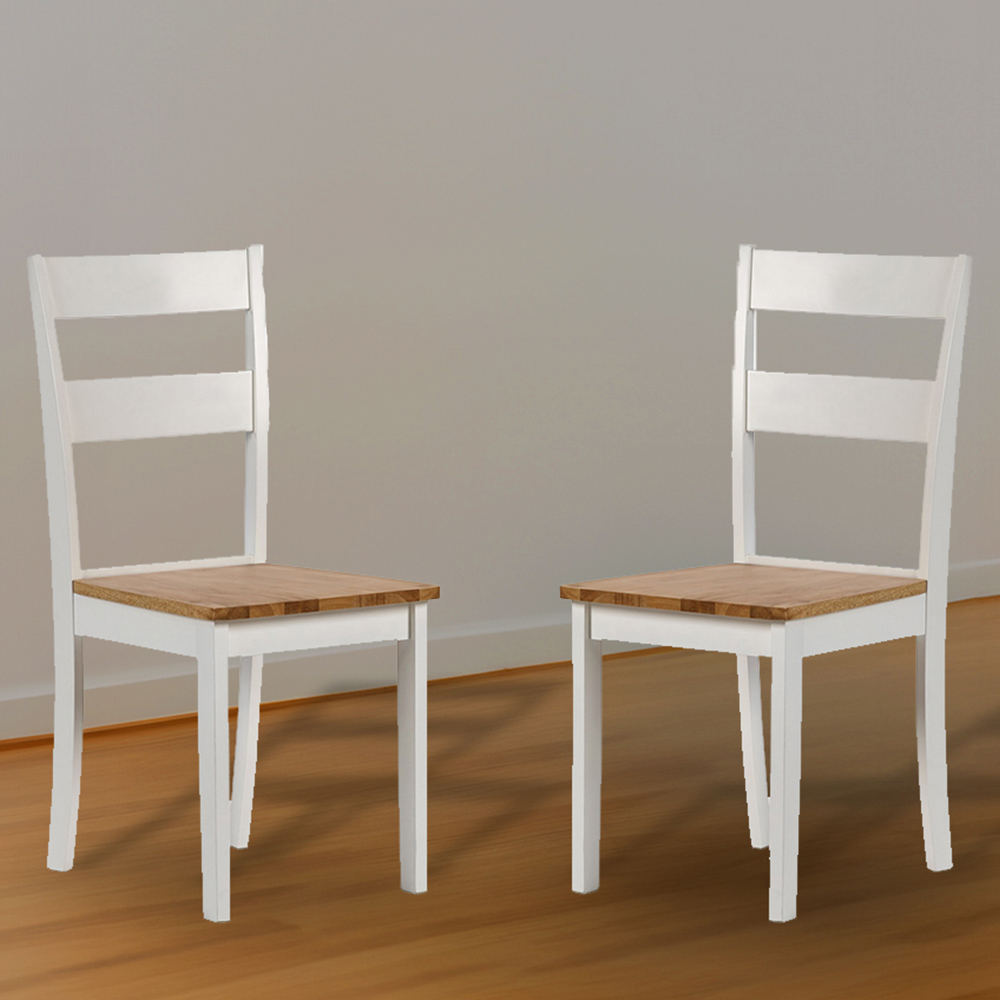 Julian Bowen Linwood Set of 2 White Dining Chair Image