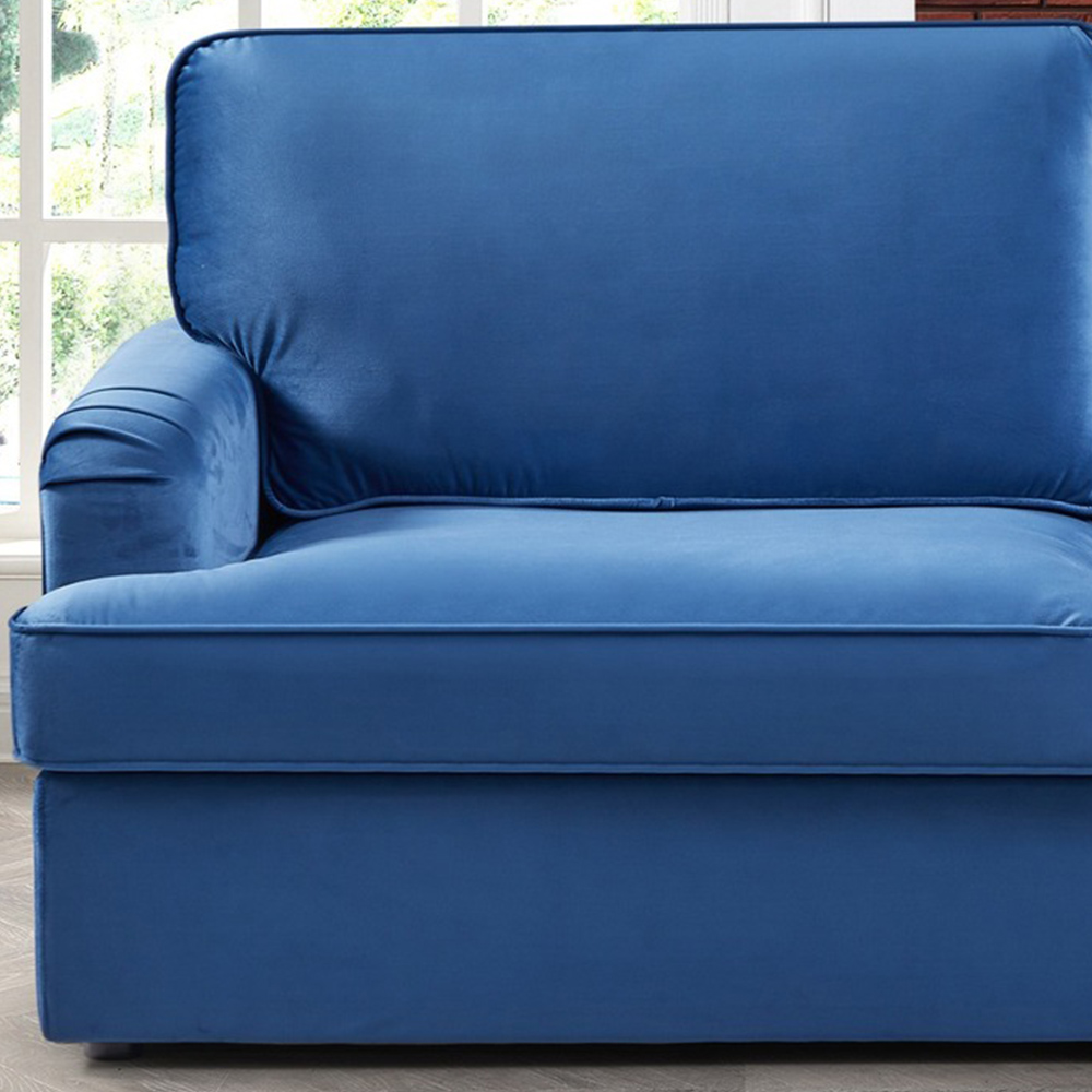 Woodbury Double Sleeper Blue Velvet Sofa Bed Image 3