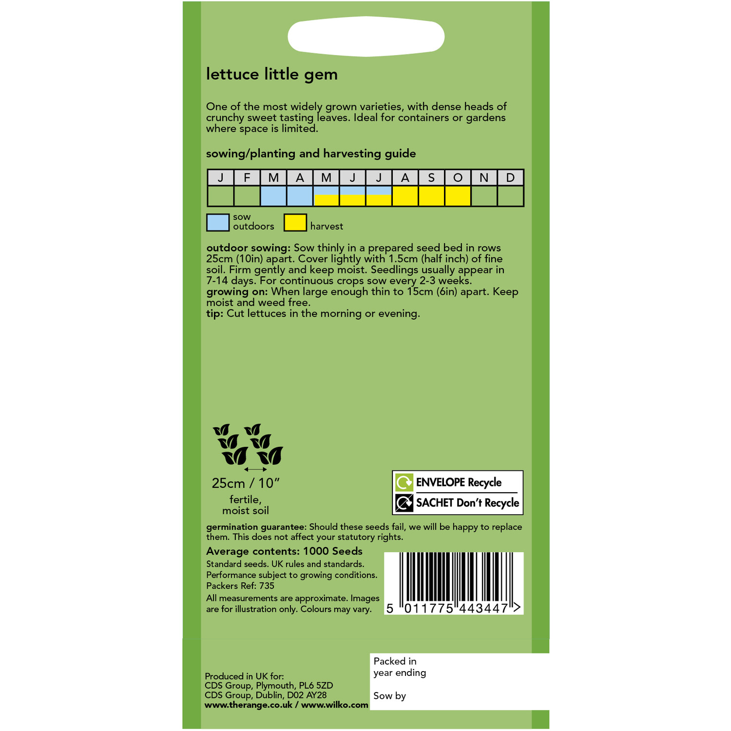 Wilko Little Gem Lettuce Seeds Image 2