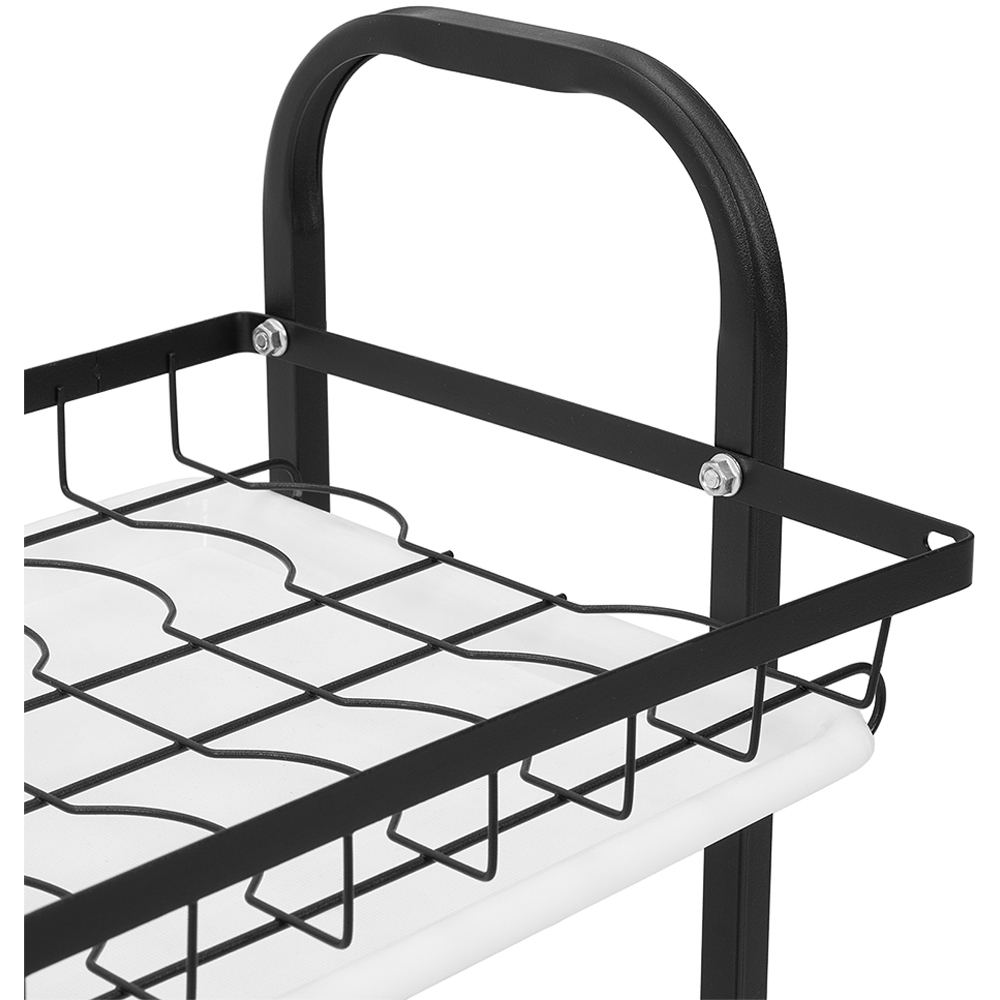 Living and Home 3 Tier Black Kitchen Dish Drying Rack with Drip Tray and Cutlery Holder Image 4