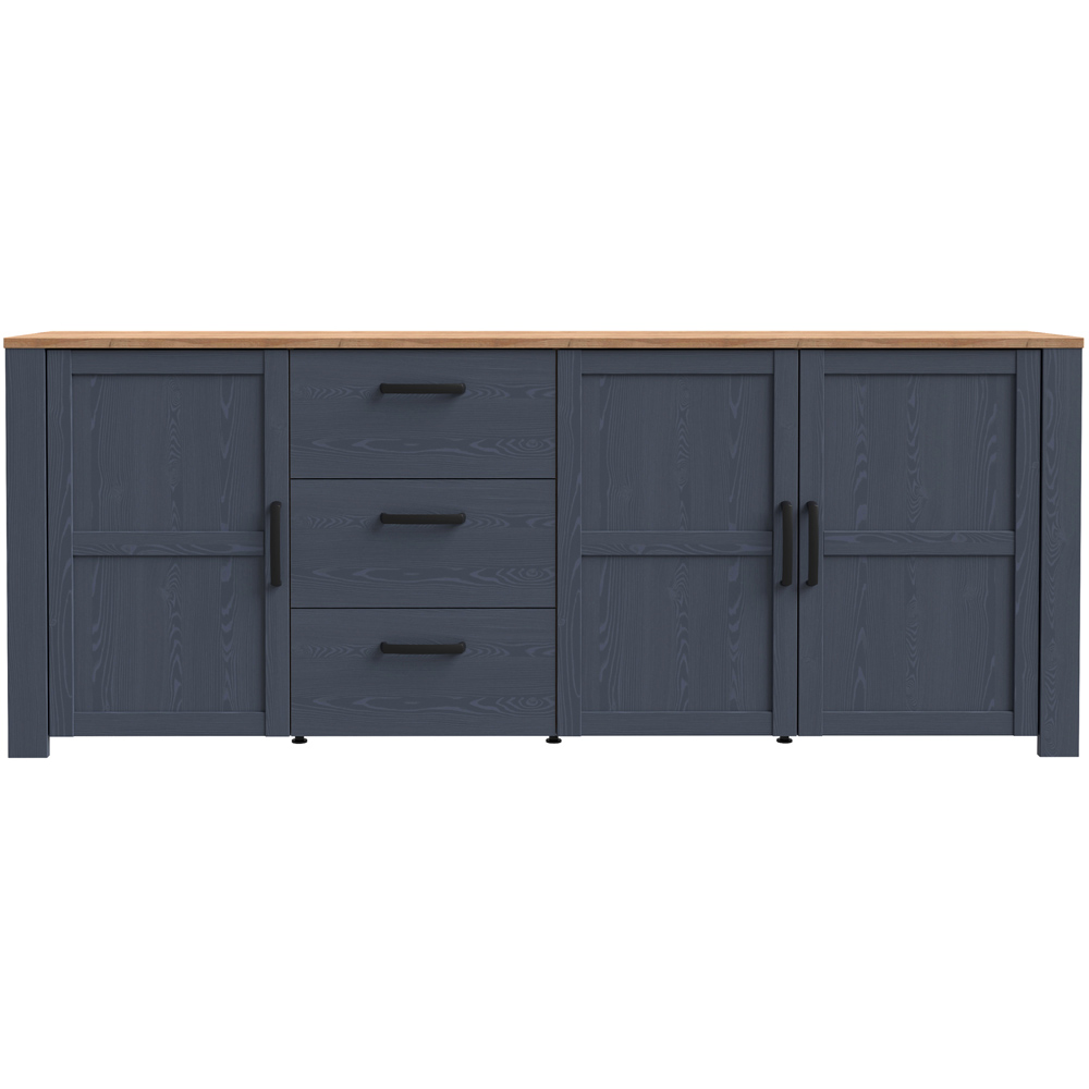 Florence Bohol 3 Door 3 Drawer Navy Riviera Oak Large Sideboard Image 3