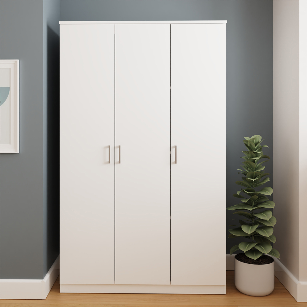GFW Bailey 3 Door White Wardrobe Image 3