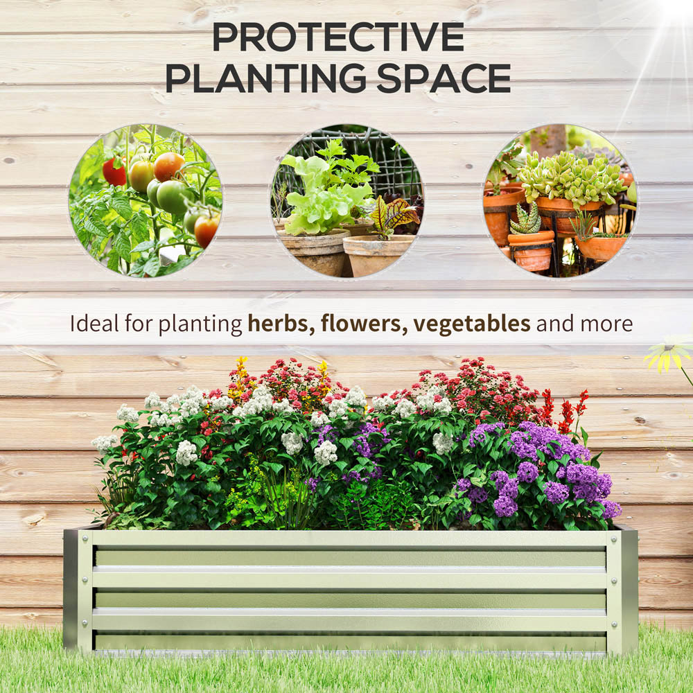 Outsunny Silver Raised Garden Bed 120 x 60 x 30.5cm Image 6