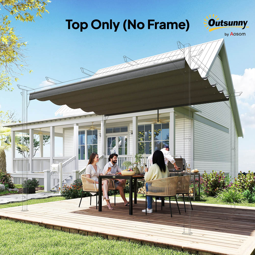 Outsunny 3 x 3m Grey Retractable Pergola Cover Image 4