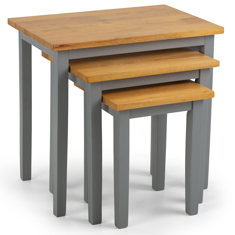 Julian Bowen Cleo Grey and Oak Nest of Tables Set of 3 Image 2