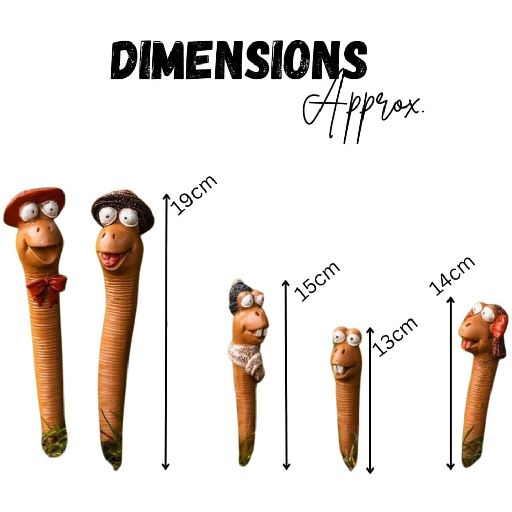 Marco Paul 5 Piece Resin Worm Garden Ornaments Image 9