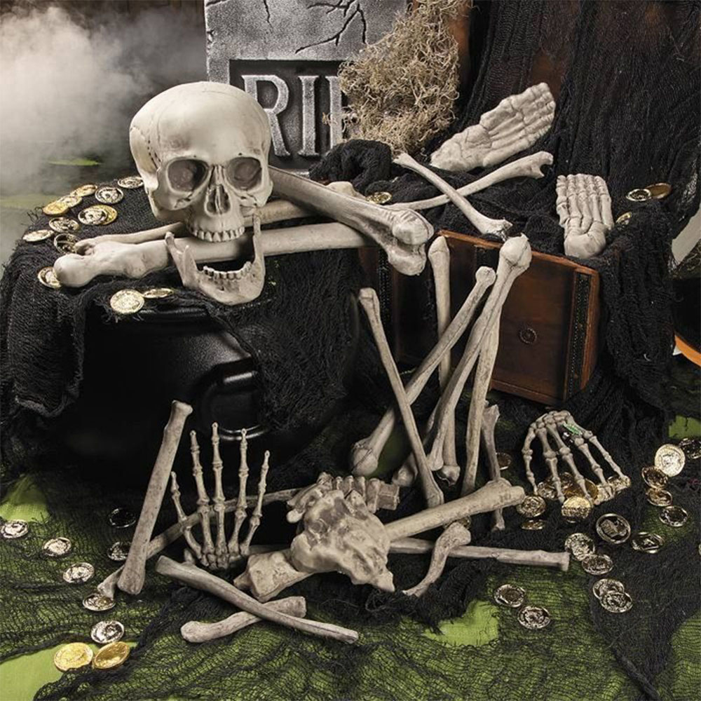 Living and Home Halloween 28 Piece Realistic Skull and Bone Skeleton Image 7