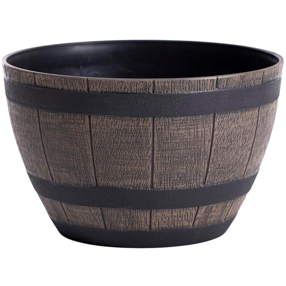 Thompson and Morgan Wooden Barrel Effect Curved Planter 25cm Image 1