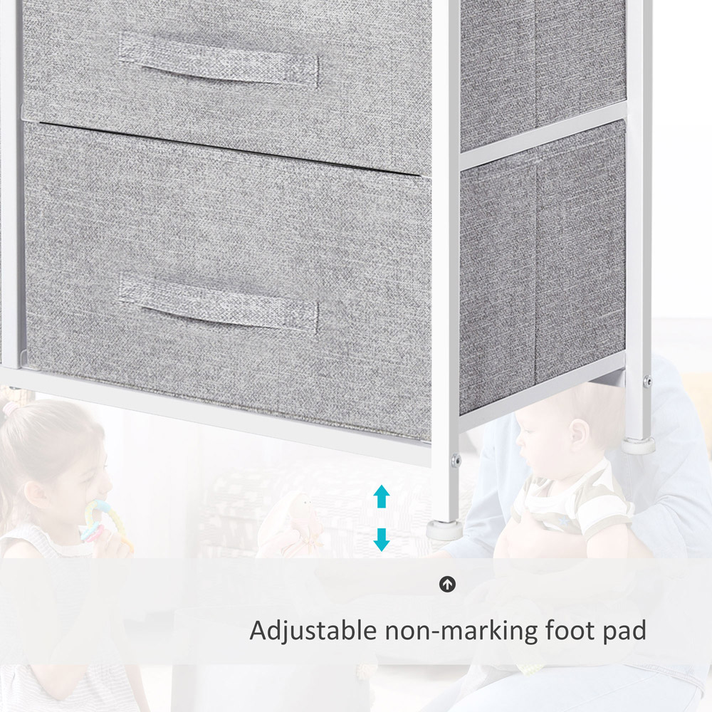 Portland 5 Drawer Grey Chest of Drawers Image 8