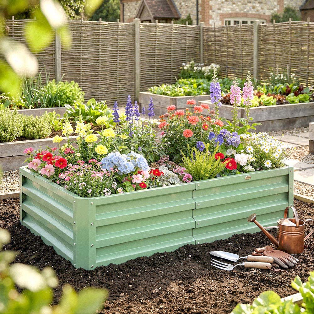 Outsunny Light Green Raised Garden Bed 120 x 60 x 30.5cm Image 2