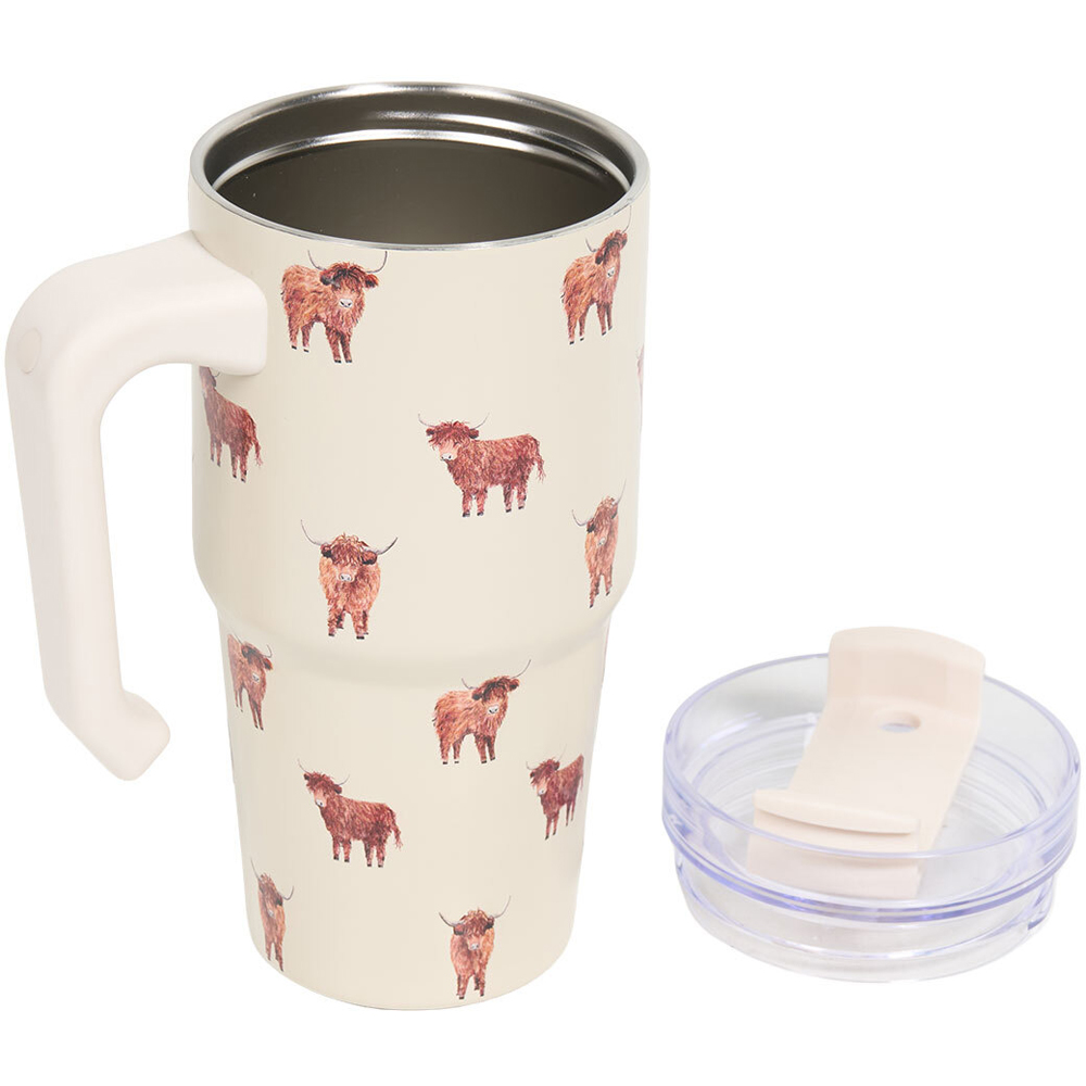 Highland Cow Stainless Steel Tumbler Neutral 620ml Image 4