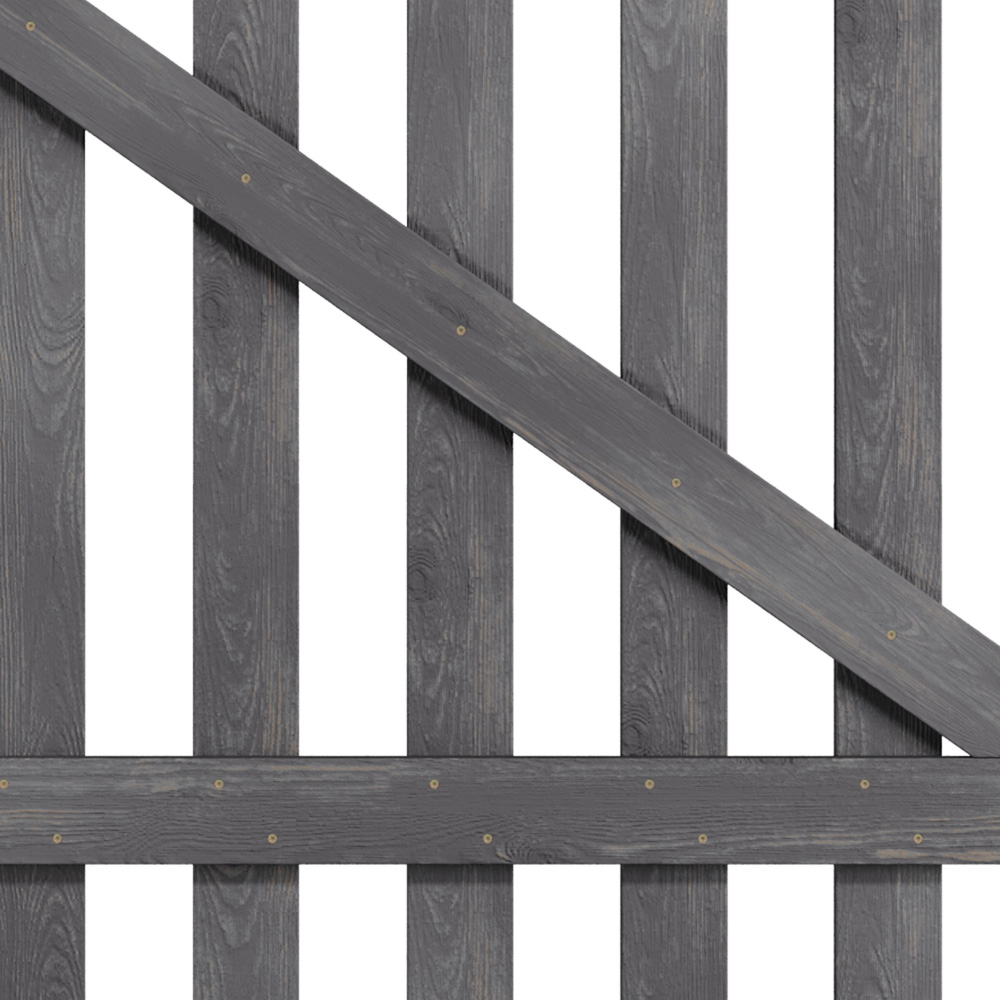 Outdoor Minimalist Grey Wooden Fence Gate, 120 x 120 x 2.5cm Image 6