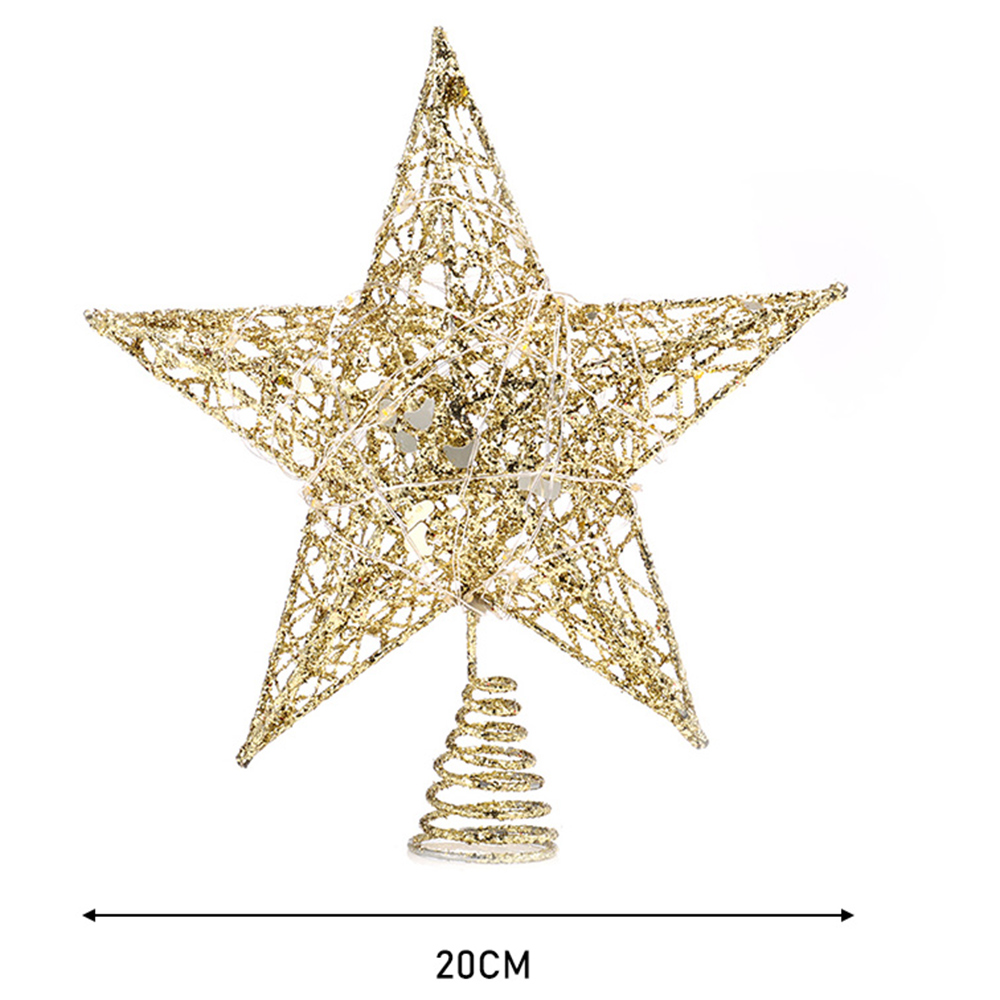 Living and Home Gold Sequin Christmas Tree Topper with LED Lights 0.65ft Image 8