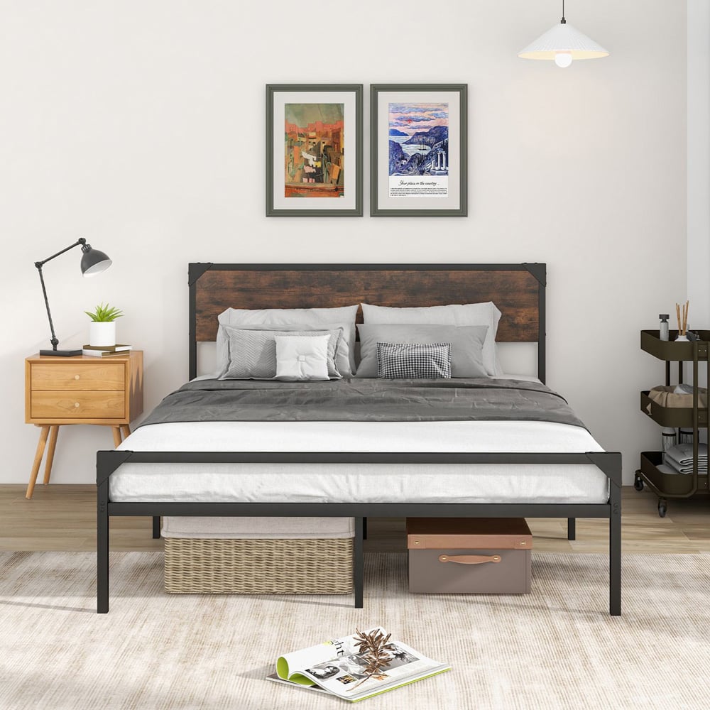 Costway King Metal Platform Bed Frame with 9 Support Legs Image 4