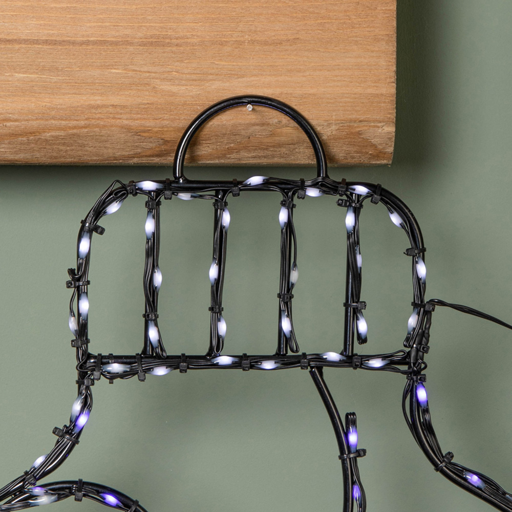 Samuel Alexander Blue and White LED Metal Hanging Christmas Bauble Silhouette 78cm Image 2