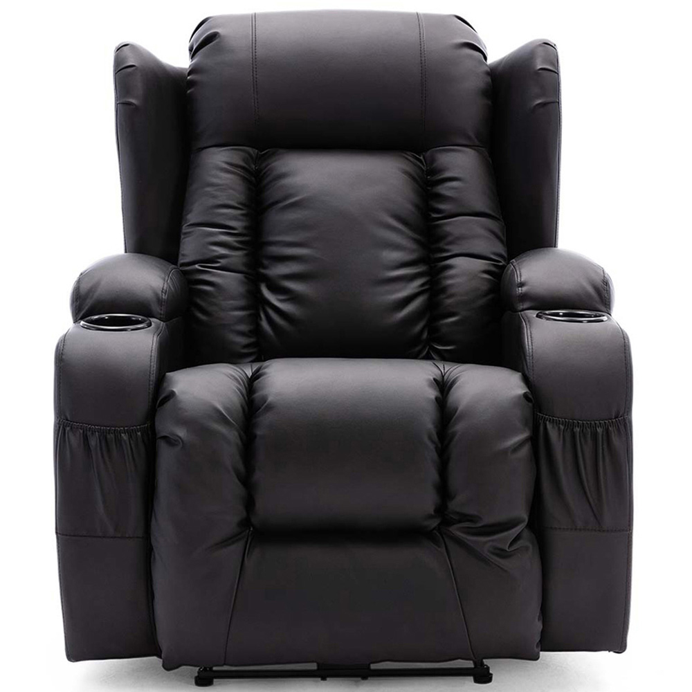 Furniture Online Caesar Black Bonded Leather Electric Recliner Chair Image 3