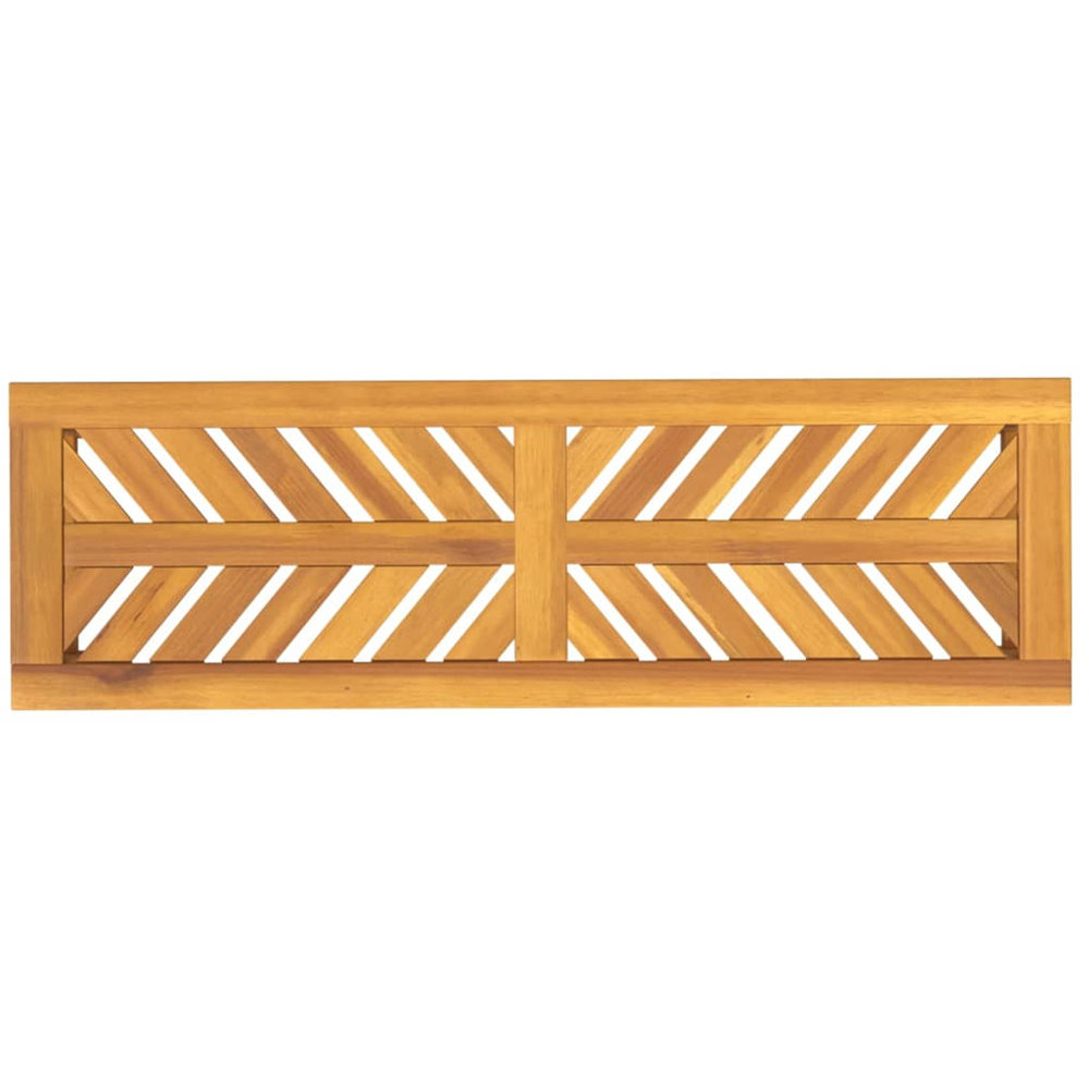 vidaXL 2 Seater Solid Wood Acacia Fishbone Slatted Garden Bench Image 5