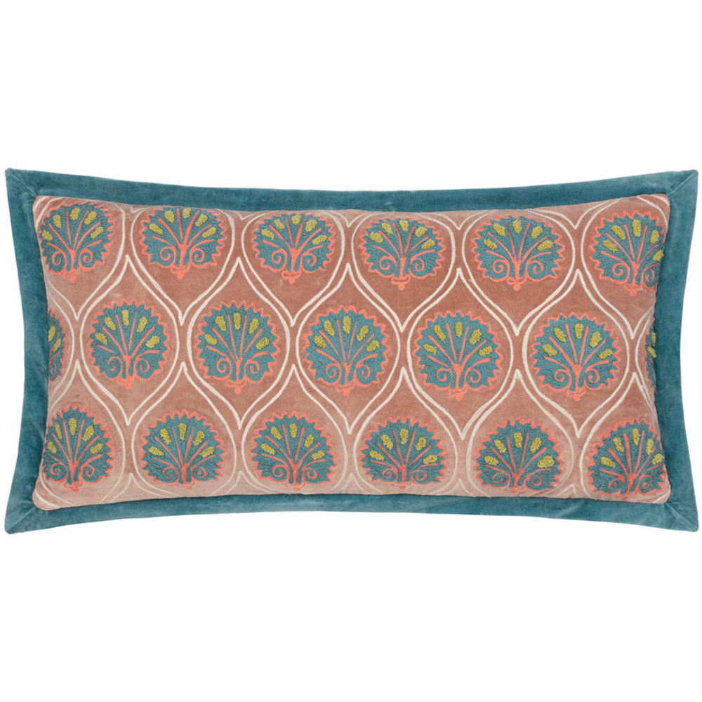 Paoletti Casa Rose and French Blue Embroidered Cushion Image 1