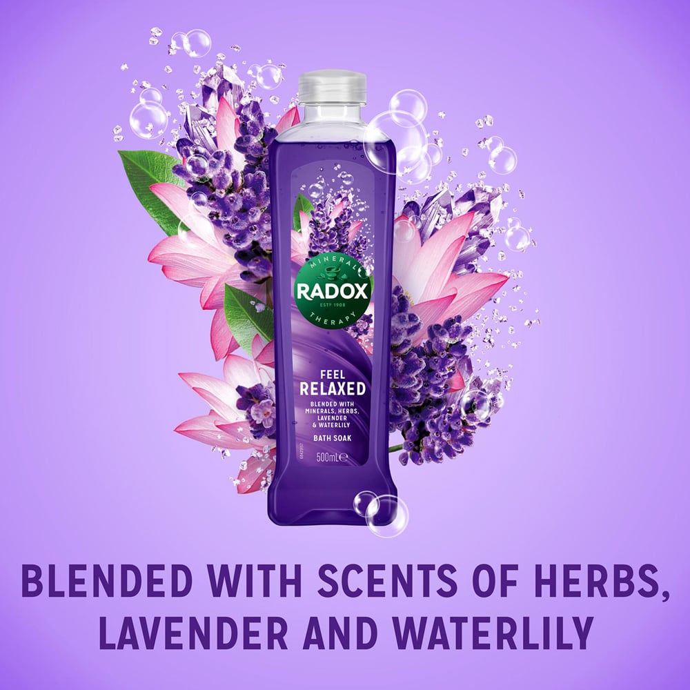 Radox 100% Nature Inspired Fragrance Feel Relaxed Bath Soak 500ml 6 Pack Image 5