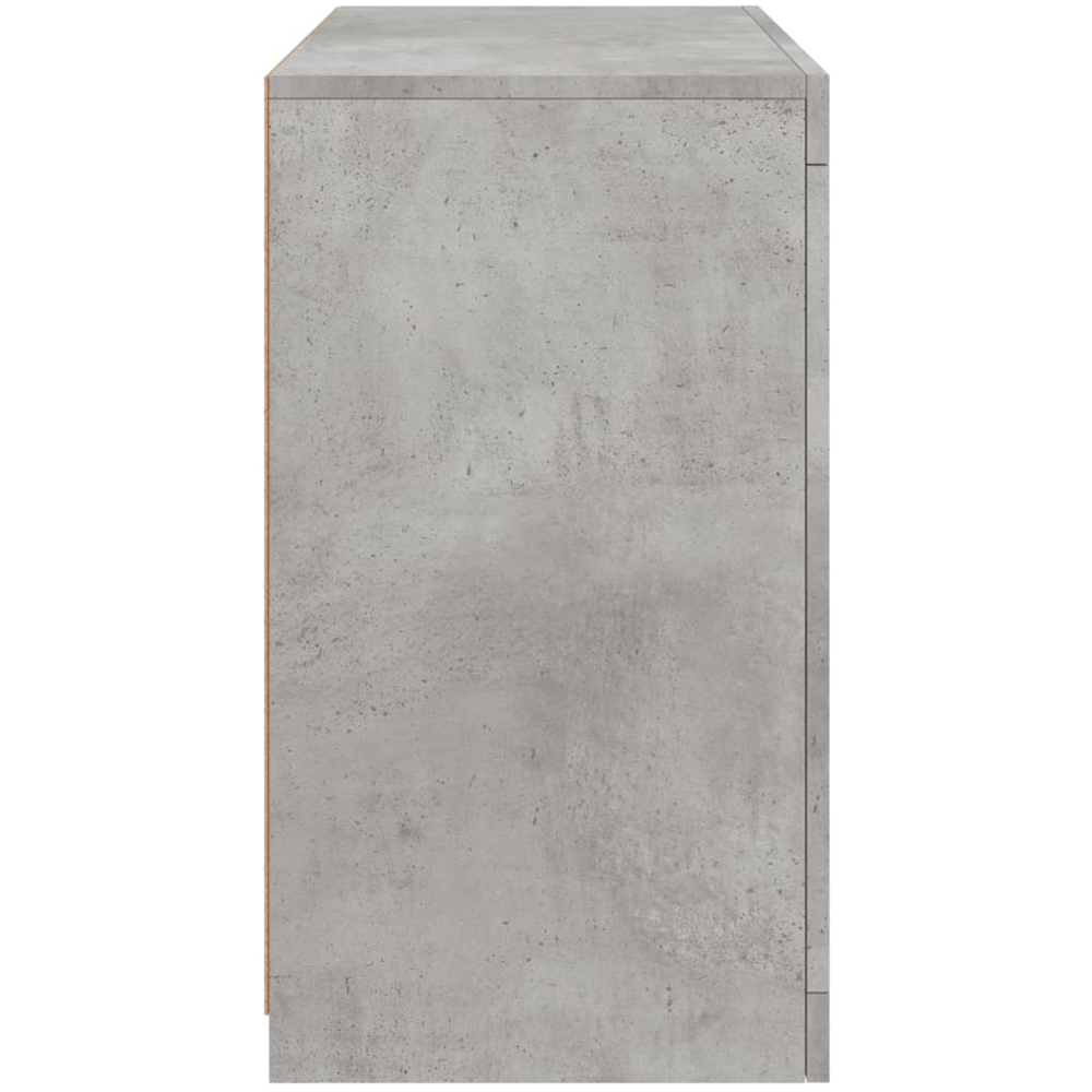 vidaXL 2 Door 2 Shelf Concrete Grey LED Sideboard Image 7