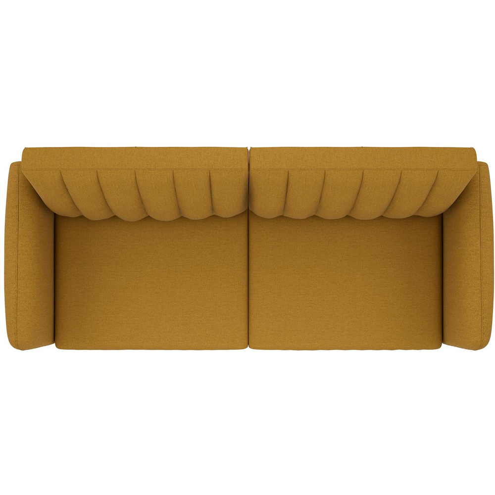 Novogratz Brittany 3 Seater Mustard Linen Sofa Bed with Wooden Legs Image 5