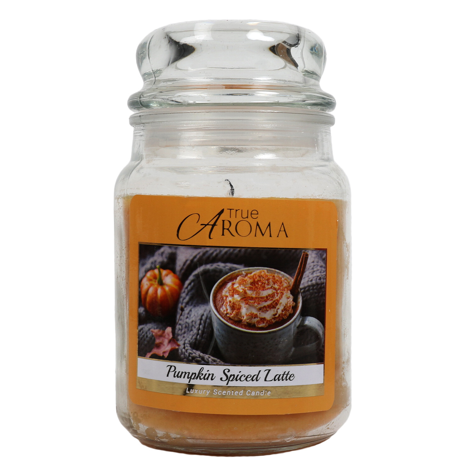 Pumpkin Spiced Latte Large Mason Jar Candle - Orange Image